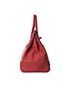 Ghilles Birkin 35 Toile/Swift Leather in Sanguine, side view